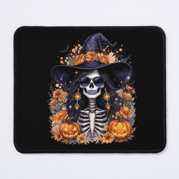 Item preview, Halloween Skeleton Girl with Pumpkins | Gothic Witch Aesthetic Design designed and sold by ColorSplash123.