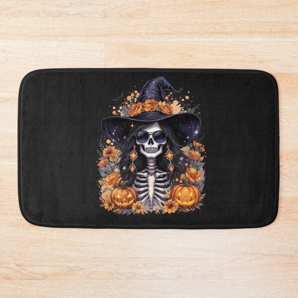 Item preview, Halloween Skeleton Girl with Pumpkins | Gothic Witch Aesthetic Design designed and sold by ColorSplash123.