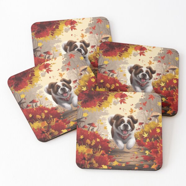 Item preview, St Bernard in Autumn Leaves designed and sold by NeatThingLover.