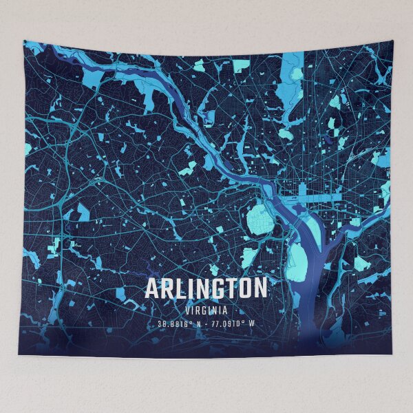 Item preview, Arlington Midnight City Map designed and sold by HomeLivingCo.