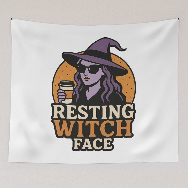 Item preview, Resting Witch Face Halloween Cute Spooky Fall Coffee Girl designed and sold by Limitedlime.