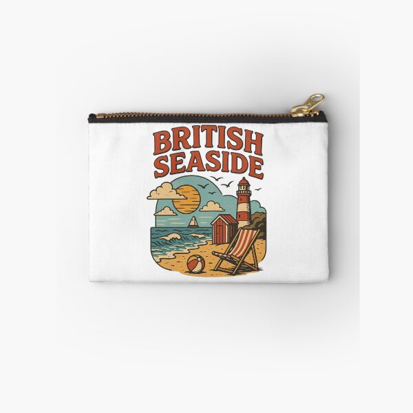 Item preview, Retro British Seaside Illustration with Lighthouse and Beach. designed and sold by The-T-In-Retro.