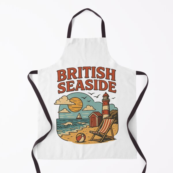 Item preview, Retro British Seaside Illustration with Lighthouse and Beach. designed and sold by The-T-In-Retro.