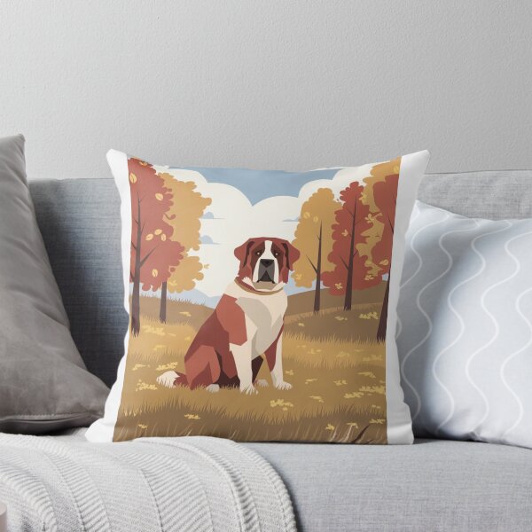 Item preview, Minimalistic Autumn St Bernard – Cozy Fall Illustration designed and sold by NeatThingLover.