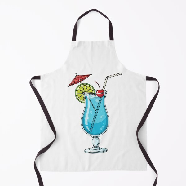 Item preview, Tropical Blue Cocktail with Lime Cherry and Umbrella. designed and sold by The-T-In-Retro.