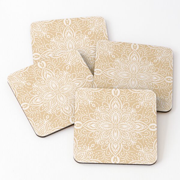 Item preview, Boho Barrett Mandala in Burlywood yellow designed and sold by Shelley Winters.