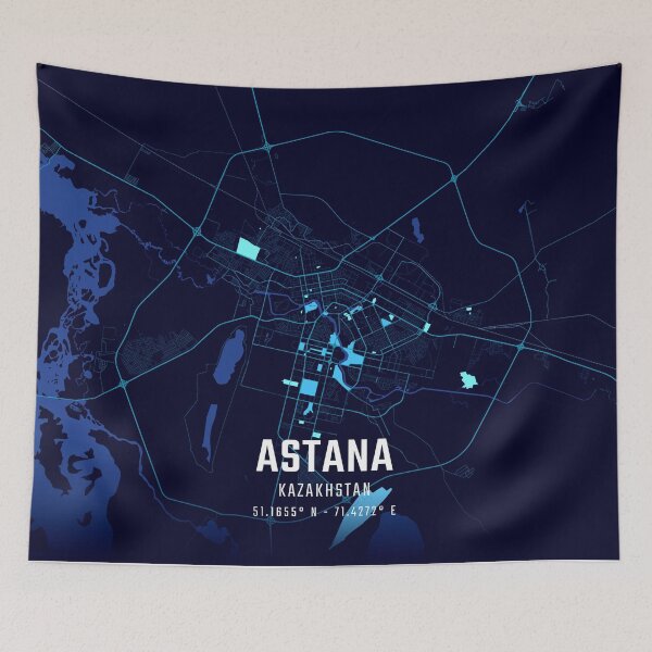Item preview, Astana Midnight City Map designed and sold by HomeLivingCo.
