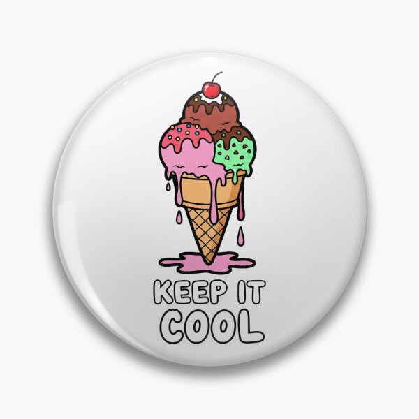 Item preview, Dripping Ice Cream Cone Cartoon with Keep It Cool Text. designed and sold by The-T-In-Retro.