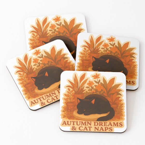 Item preview, Autumn Dreams & Cat Naps – Cozy Fall Cat Sticker designed and sold by MagicMeow1.