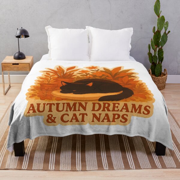 Item preview, Autumn Dreams & Cat Naps – Cozy Fall Cat Sticker designed and sold by MagicMeow1.