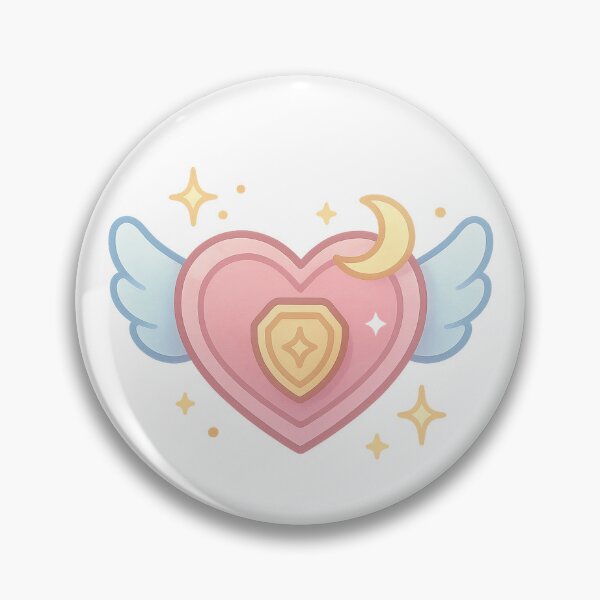 Item preview, Celestial Armor Sticker | Heart Shield with Wings & Moon | Soft Protection Charm | Pastel Spiritual Aesthetic designed and sold by HerDreamCodes.