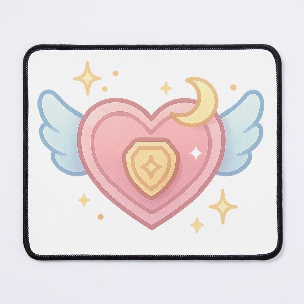 Item preview, Celestial Armor Sticker | Heart Shield with Wings & Moon | Soft Protection Charm | Pastel Spiritual Aesthetic designed and sold by HerDreamCodes.