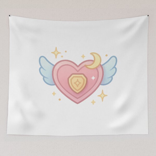Item preview, Celestial Armor Sticker | Heart Shield with Wings & Moon | Soft Protection Charm | Pastel Spiritual Aesthetic designed and sold by HerDreamCodes.