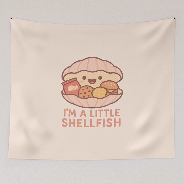 Item preview, I'm a Little Shellfish | Funny Clam Snack Pun Design designed and sold by Bratak.