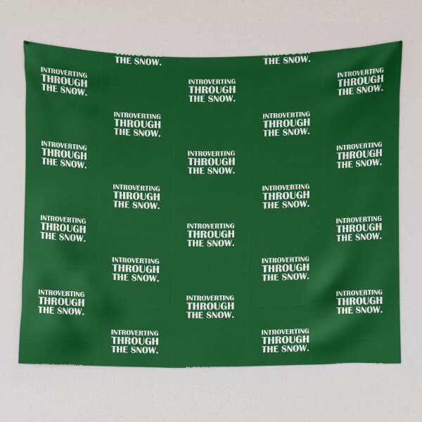 Item preview, Introverting Through the Snow — Green Edition / Introvert Joke Funny T-Shirt Label designed and sold by introvertvibes.