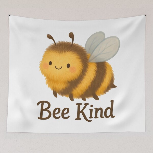 Item preview, Sweet Bee Kind Cartoon with Uplifting Message. designed and sold by The-T-In-Retro.