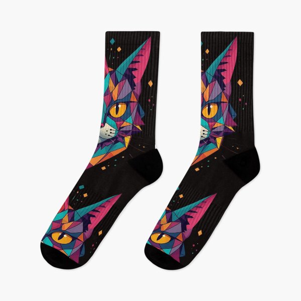 Artikelvorschau, Chromatic Spirit – Geometric Cat entworfen und verkauft von Lumive.