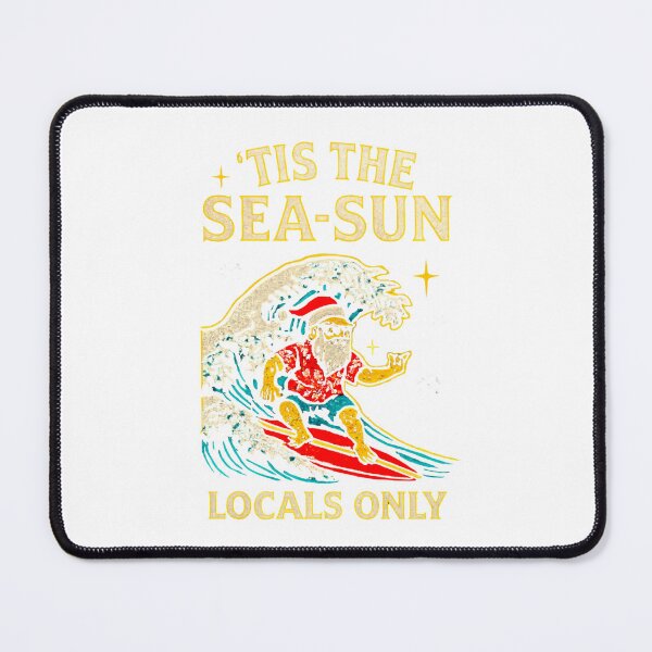 Item preview, Surfing Santa Tis the Sea-Sun – Locals Only - Great Wave Christmas Classic T-Shirt designed and sold by inkfluenceart.