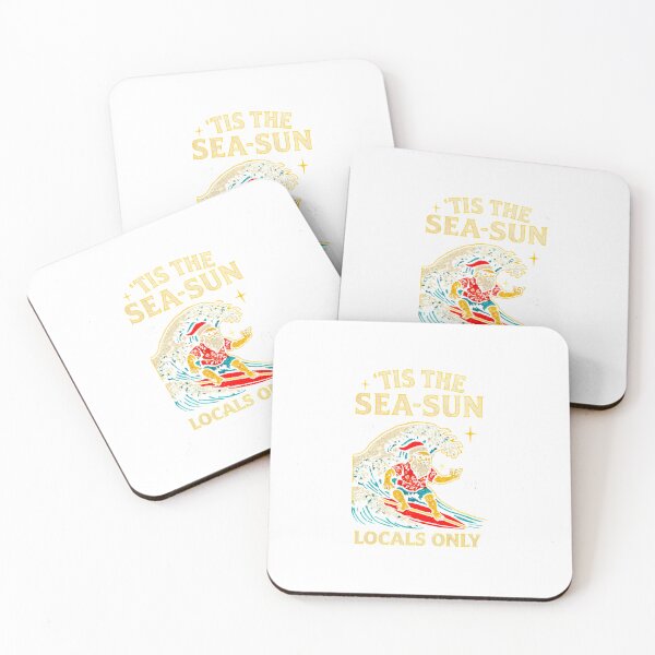 Item preview, Surfing Santa Tis the Sea-Sun – Locals Only - Great Wave Christmas Classic T-Shirt designed and sold by inkfluenceart.