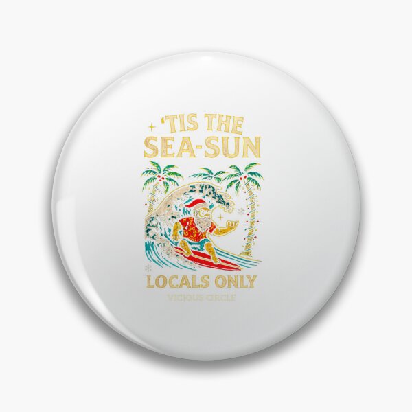 Item preview, Surfing Santa Tis the Sea-Sun – Locals Only - Great Wave Christmas Classic T-Shirt designed and sold by inkfluenceart.