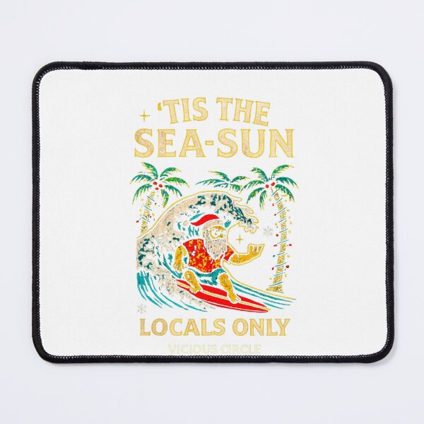 Item preview, Surfing Santa Tis the Sea-Sun – Locals Only - Great Wave Christmas Classic T-Shirt designed and sold by inkfluenceart.