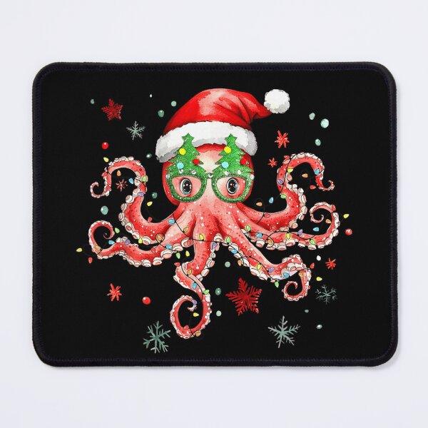 Artikelvorschau, Lustige Weihnachts-Oktopus-Weihnachtsmannmütze, Weihnachtsbaumbeleuchtung, Winterkunst entworfen und verkauft von Taniyah Gomes.