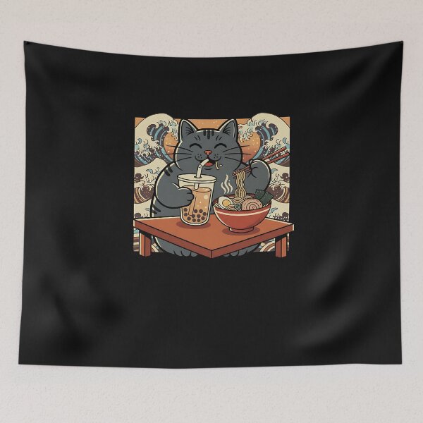 Item preview, Funny Kawaii Cat Ramen Wave Japanese Ramen Cat Booba Tea  designed and sold by facegm.