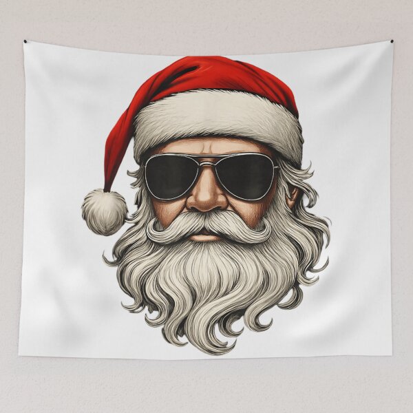 Item preview, Cool Santa Claus Aviator Sunglasses Beard Hipster Christmas Art designed and sold by Taniyah Gomes.