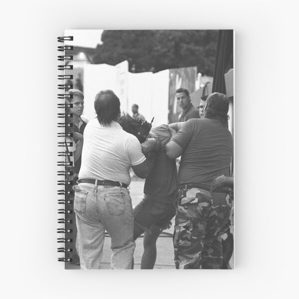 Item preview, Unruly Concert Fan Being Removed By Security Guards - BW Photograph designed and sold by ConcertImages.