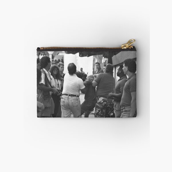 Item preview, Unruly Concert Fan Being Removed By Security Guards - BW Photograph designed and sold by ConcertImages.