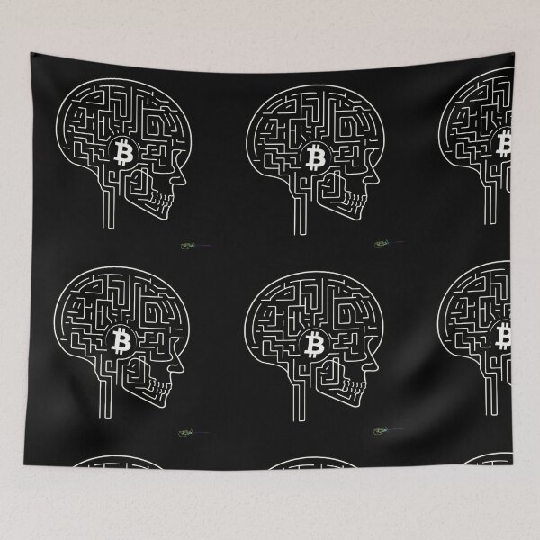 Item preview, Bitcoin Neural Circuit Line Art – Futuristic Crypto Commander Artwork designed and sold by Benito Del Ray.
