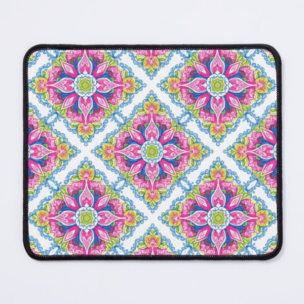 Item preview, Estampado floral de mandala con patrón de azulejos brillantes designed and sold by 0606PM.