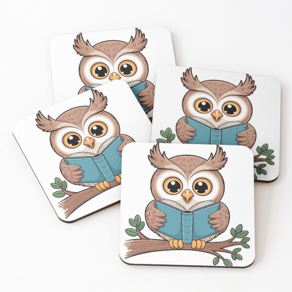 Item preview, Cute Bookish Owl Reading on a Tree Branch designed and sold by Royalsticker.