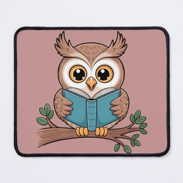 Item preview, Cute Bookish Owl Reading on a Tree Branch designed and sold by Royalsticker.