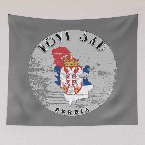 Item preview, Novi Sad Serbia Flag Worn  designed and sold by World Designs.