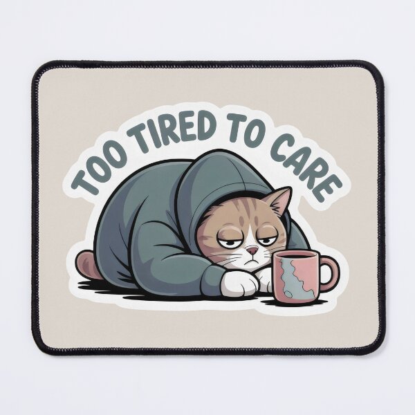 Item preview, Low-Energy Cat Moment with Cozy Hoodie and Coffee Companion designed and sold by SplashTastic.