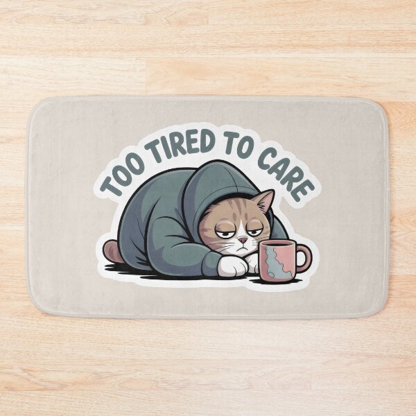 Item preview, Low-Energy Cat Moment with Cozy Hoodie and Coffee Companion designed and sold by SplashTastic.