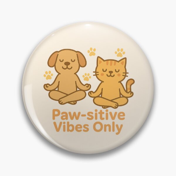 Item preview, Paw-sitive Vibes Only | Meditating Dog and Cat Design designed and sold by Bratak.