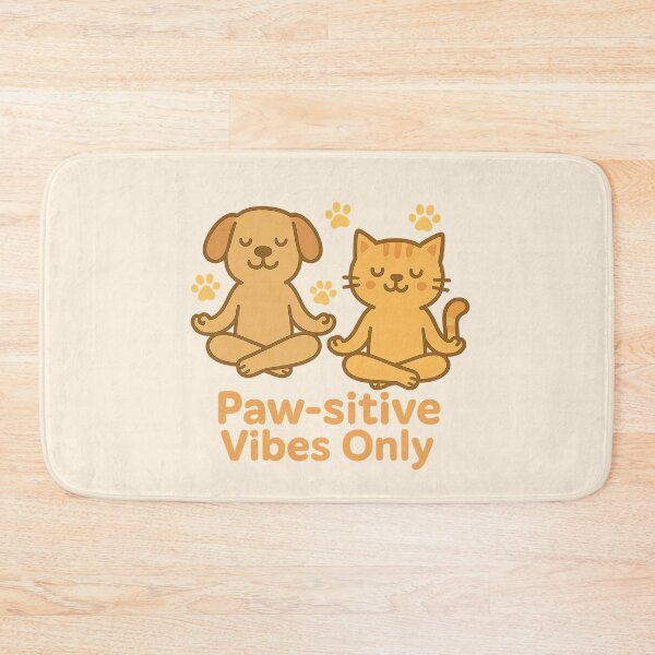 Item preview, Paw-sitive Vibes Only | Meditating Dog and Cat Design designed and sold by Bratak.