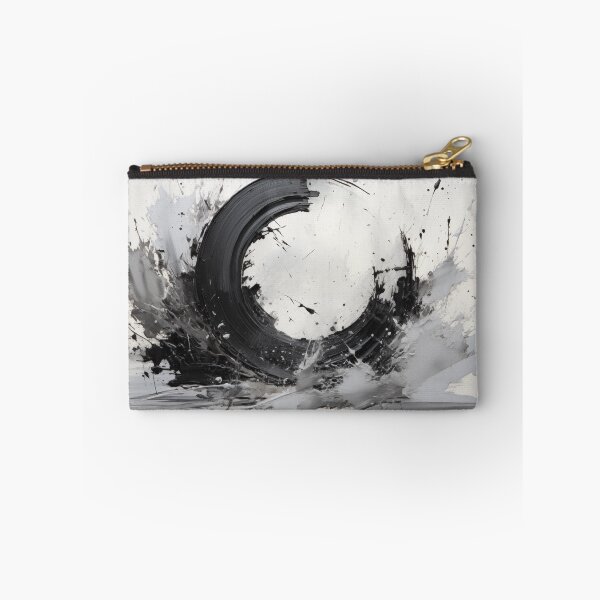 Item preview, Enso of Chaos and Calm: An Explosive Black Ink Circle Bursting Across a Serene White Void. designed and sold by Epsydon Designers.