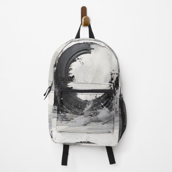 Item preview, Enso of Chaos and Calm: An Explosive Black Ink Circle Bursting Across a Serene White Void. designed and sold by Epsydon Designers.