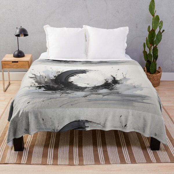 Item preview, Enso of Chaos and Calm: An Explosive Black Ink Circle Bursting Across a Serene White Void. designed and sold by Epsydon Designers.