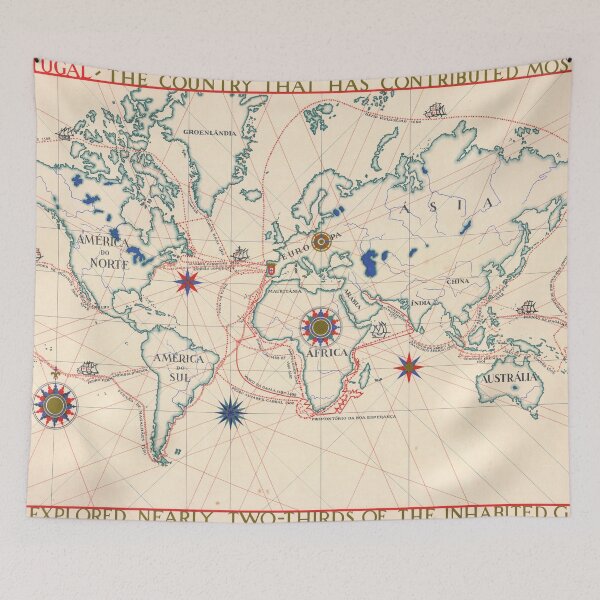 Item preview, Light Vintage World Map Poster Portugal designed and sold by easteuromaps.