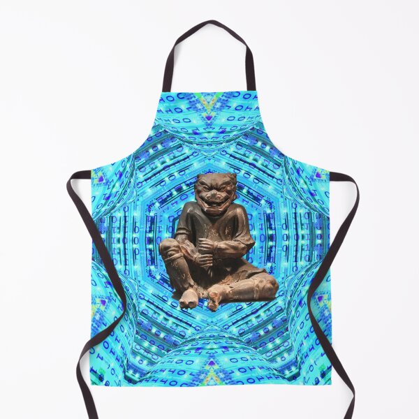Item preview, Internet Demon – Enveloped in Light Blue Binary Code / Swiss Artwork Photography designed and sold by Raphael Wolf.