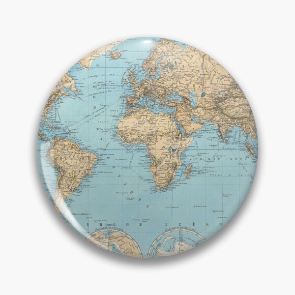 Item preview, Blue Vintage World Map Poster Antique designed and sold by easteuromaps.