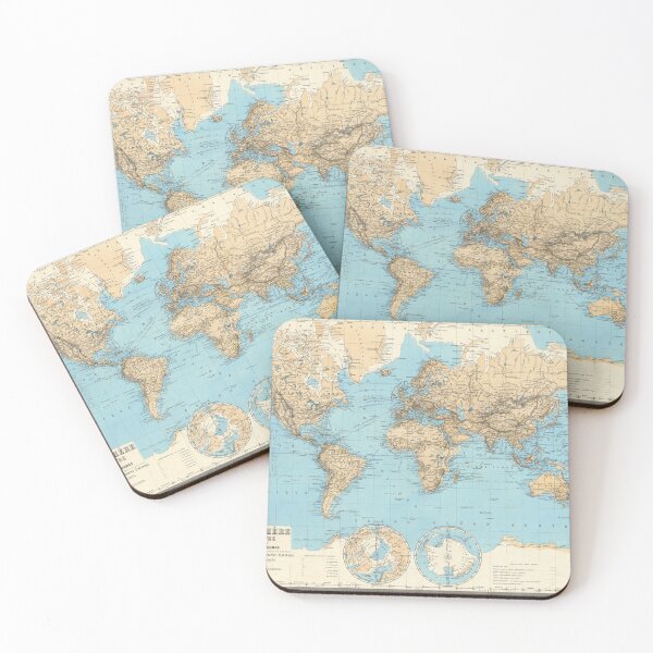 Item preview, Blue Vintage World Map Poster Antique designed and sold by easteuromaps.