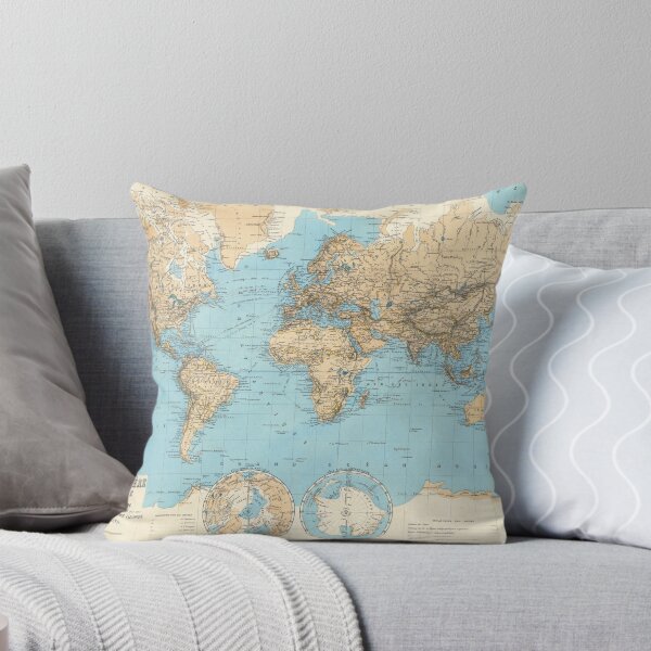 Item preview, Blue Vintage World Map Poster Antique designed and sold by easteuromaps.
