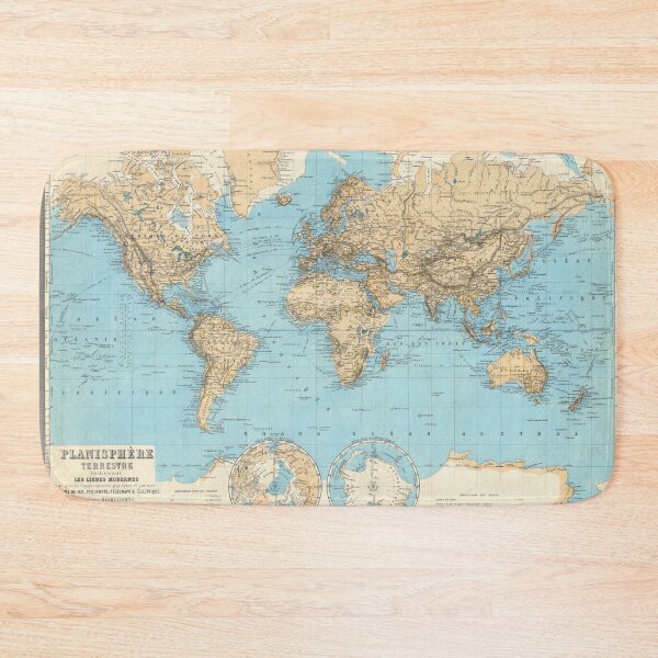 Item preview, Blue Vintage World Map Poster Antique designed and sold by easteuromaps.