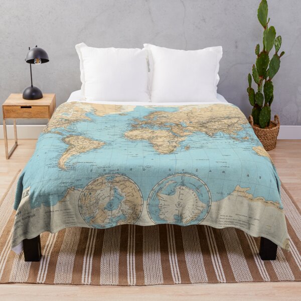 Item preview, Blue Vintage World Map Poster Antique designed and sold by easteuromaps.