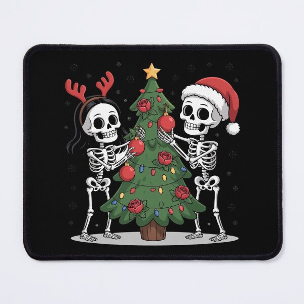 Item preview, Skeleton Lovers Decorating Christmas Tree | Romantic Gothic Holiday Design designed and sold by ColorSplash123.